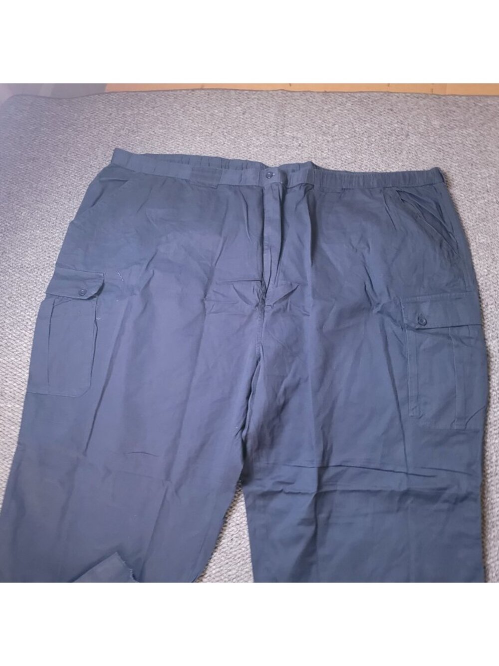 KingSize Cargo Pants Mens 6XL x38L Big Tall Khaki Elastic LL Chino Blue y2K